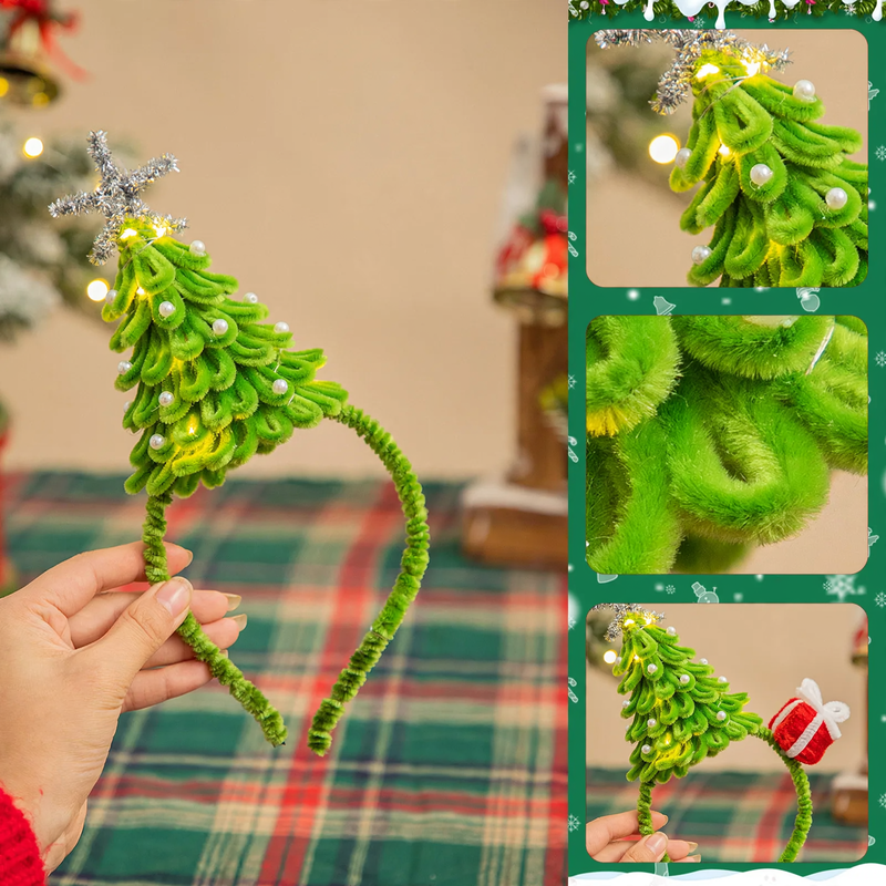 DIY Weihnachtsbaum-Tischdekoration aus Biegeplüsch