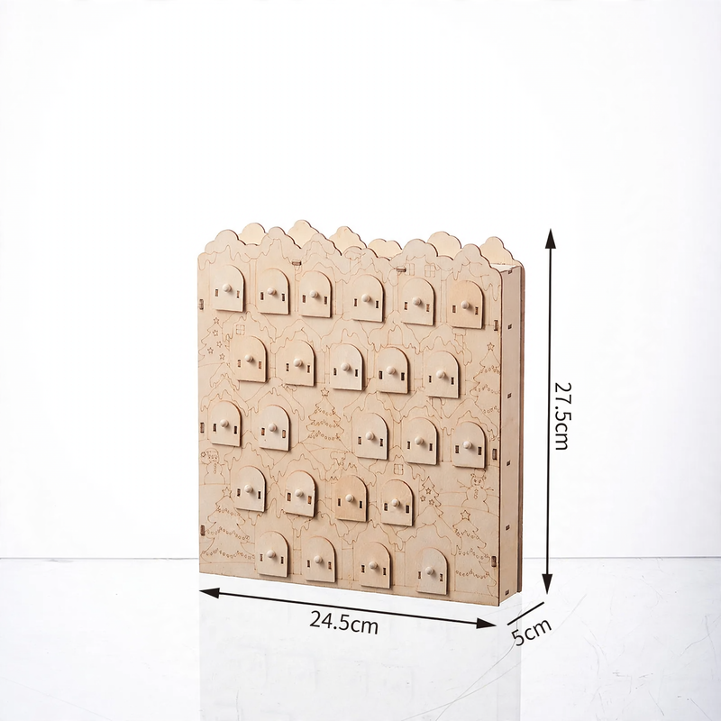 Beleuchteter Holz-Adventskalender mit LED