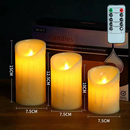 LED-Echtwachs-Optik-Kerzen mit Flackereffekt