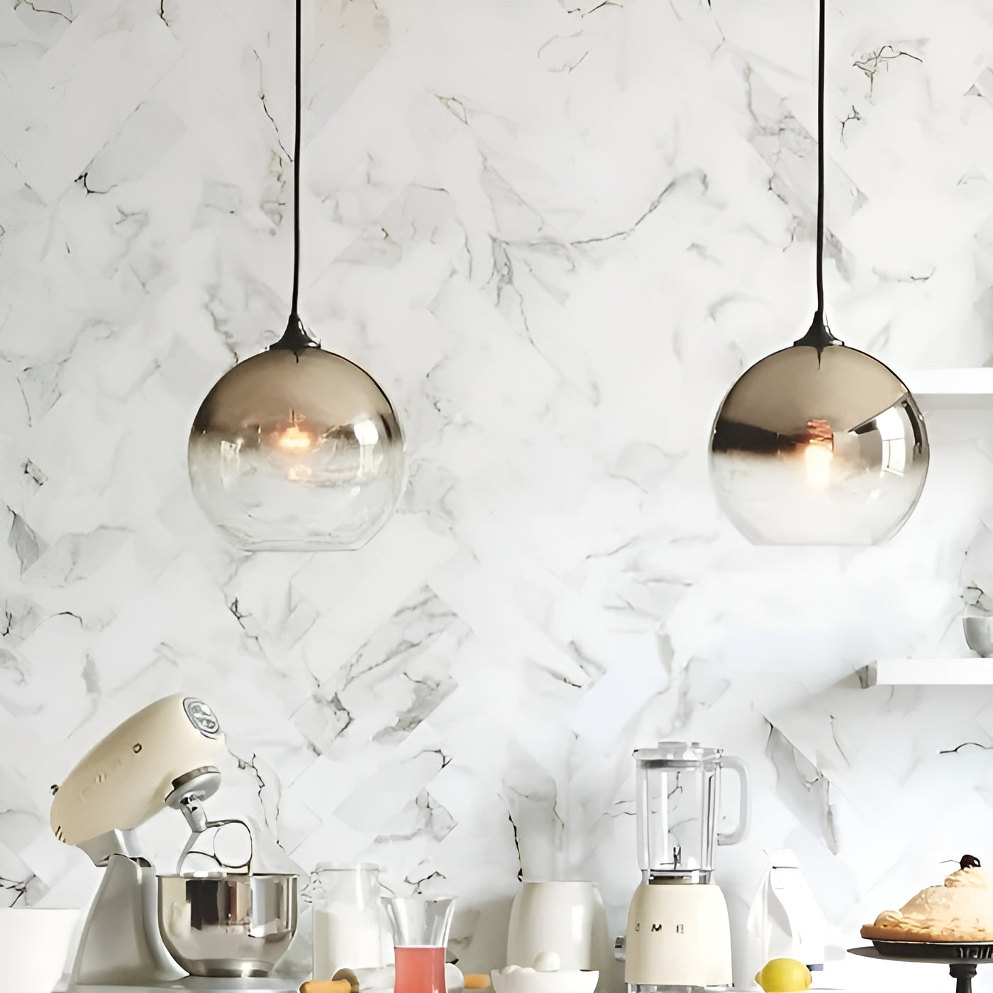 Industrielle Glas-Pendelleuchte mit LED – Modern & Dekorativ | Ideal für Küchen, Esszimmer und Bars