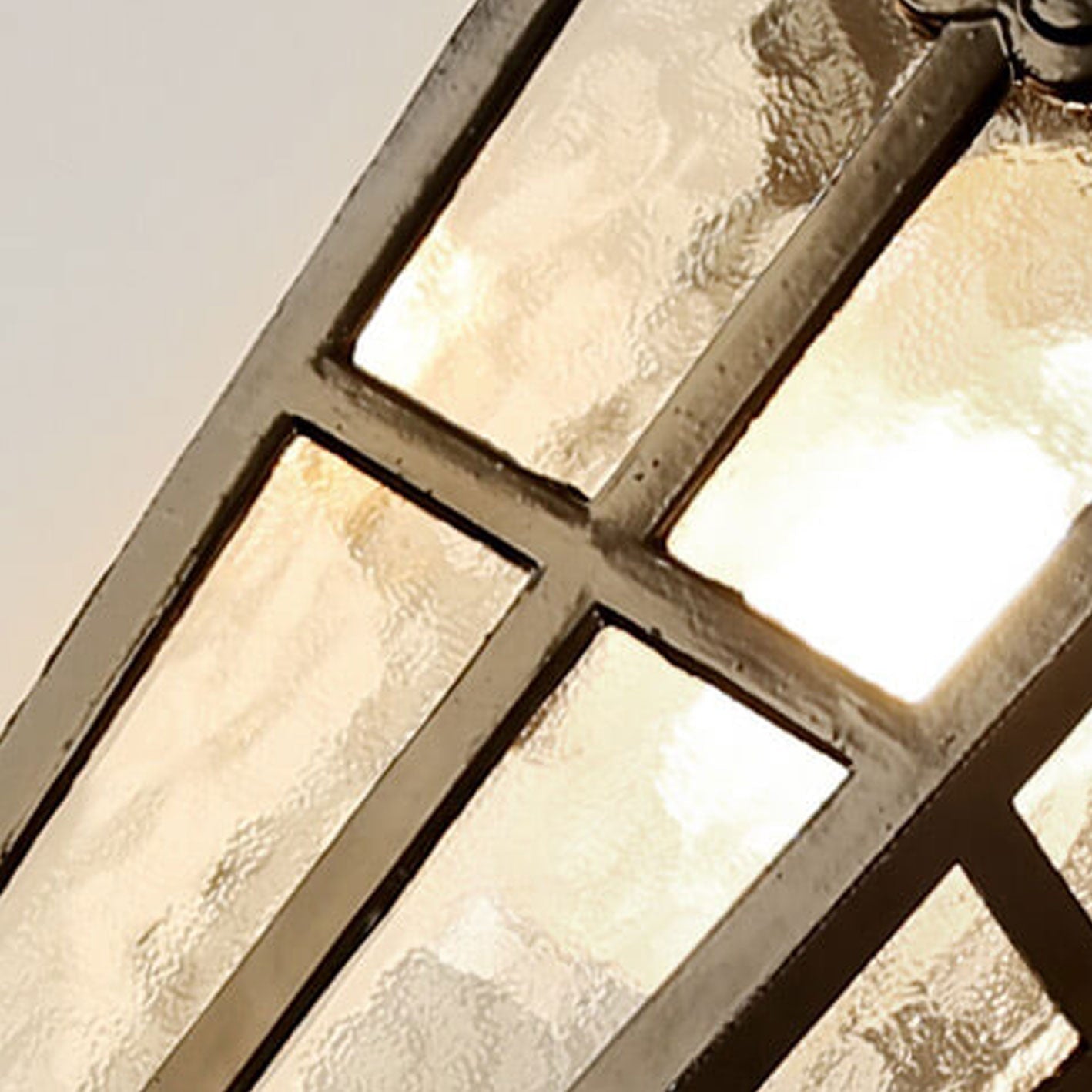 Europäische Retro-Glas-Aluminium-Laterne Außen wasserdicht 1-Licht-Wandleuchte Lampe | Brehn