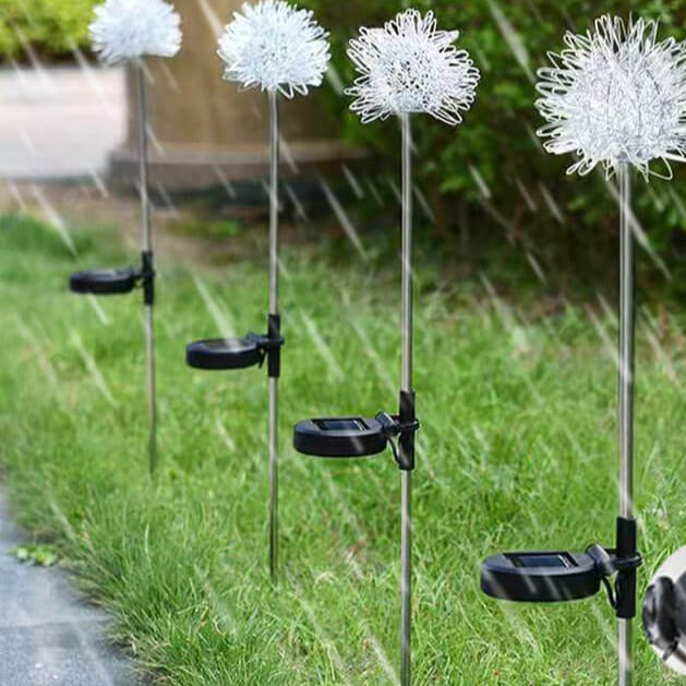 Solar Löwenzahn Aluminiumdraht Globe Licht LED Außen wasserdicht leuchtend Garten Einfügung Boden Landschaft Licht | Brehn