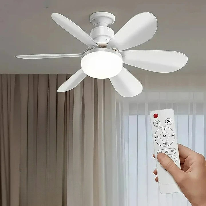 2-in-1 LED-Deckenventilatorlicht mit Fernbedienung, E27/B22-Basis | Brehn