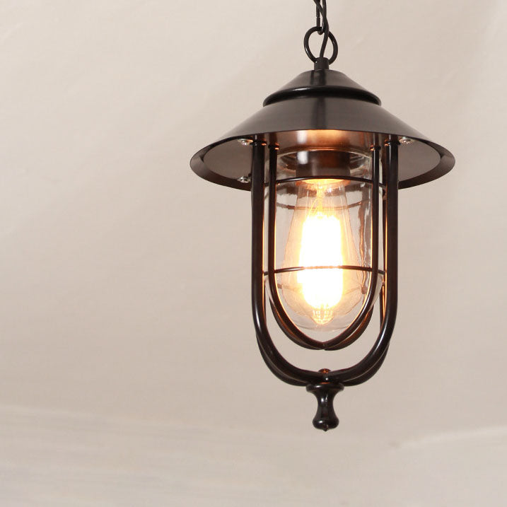 Industrielle Vintage Aluminium Käfig Glas 1-Licht Außen wasserdichte Pendelleuchte | Brehn