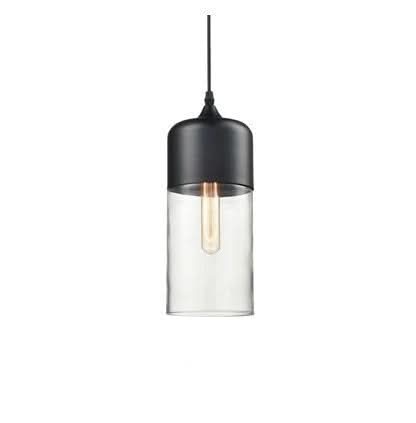Handgeblasene Pendelleuchte aus Glas und Holz, verstellbar