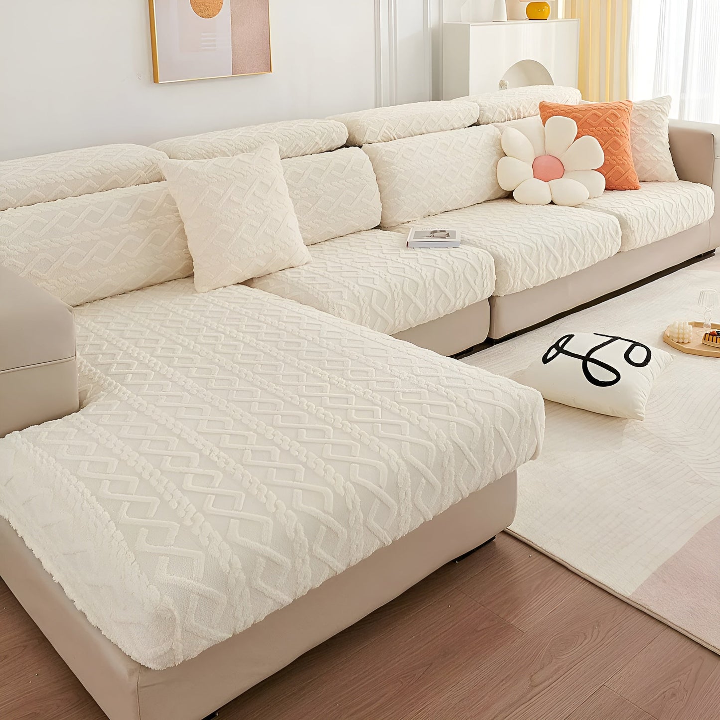 Samt-Sofabezug mit Rautenmuster – Weich & Luxuriös | Passt perfekt auf jedes Sofa