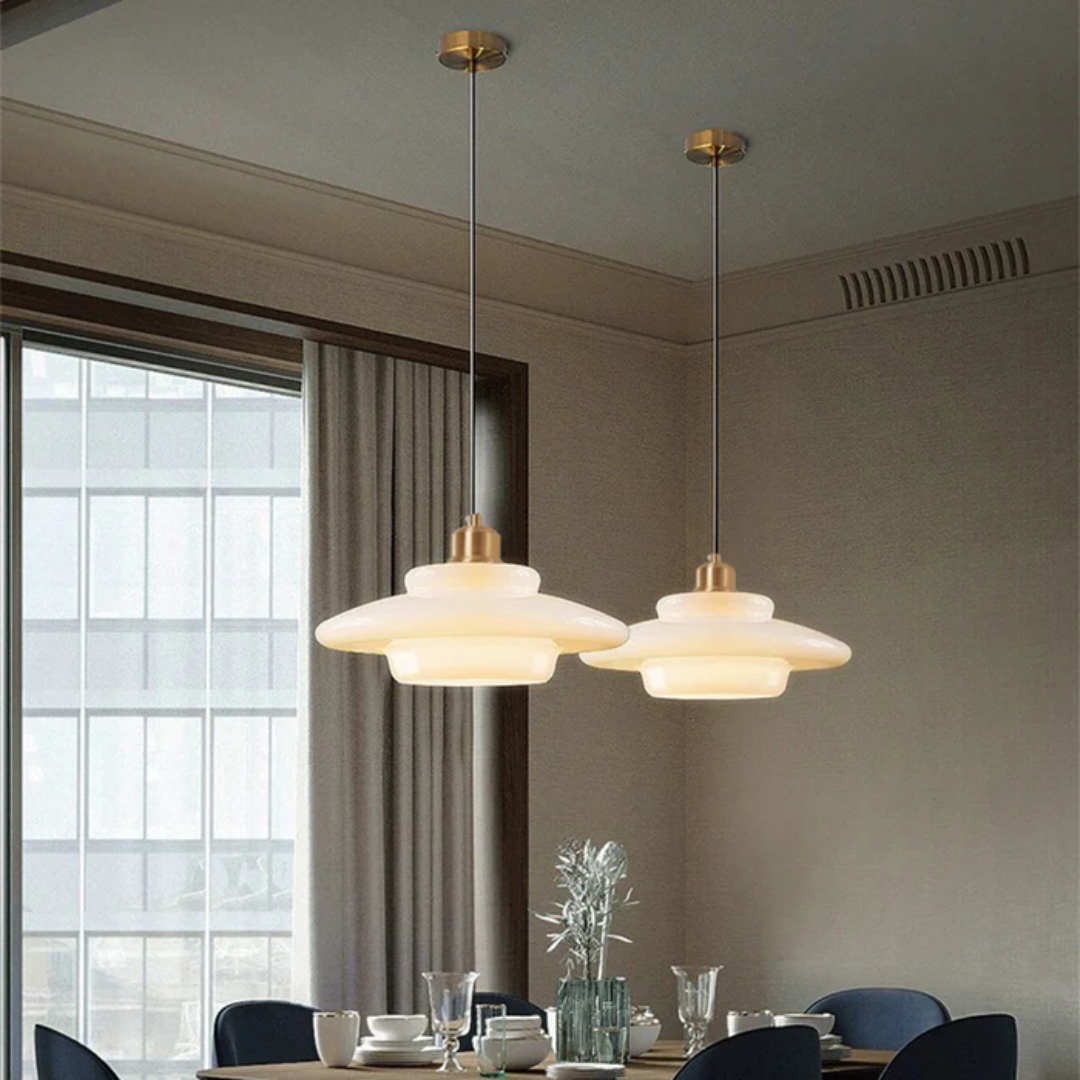 Brehn | Weiße Glas Design Pendelleuchte
