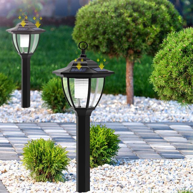 Traditionelle Bauernhaus wasserdichte Solar Laternen Kunststoff Erdnuss-Stecker LED Landschaftslicht für den Garten | Brehn