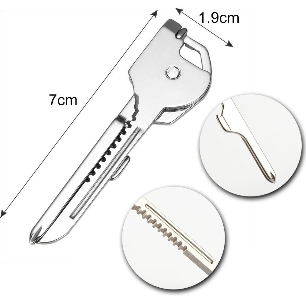 6-in-1-Schlüsselring Multifunktionswerkzeug Mini-Multitool-Schlüsselanhänger Pocket Edelstahl-Klappbar Swiss Tech Einfacher Flaschenöffner-Schlüsselanhänger | Brehn
