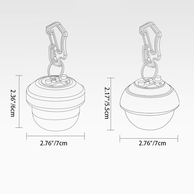 Zeitgenössische kreative wasserdichte Orb-Metall-PC-LED-Camping-Außenleuchte für Außenpatio | Brehn