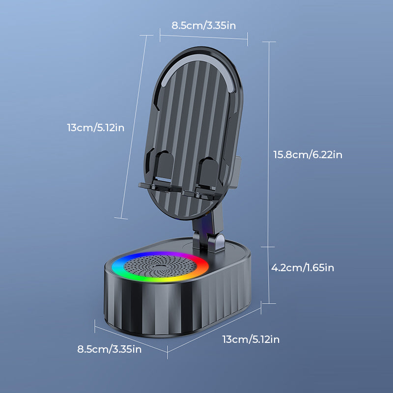 Brehn | Wireless Induktions-Audio Bluetooth Lautsprecher 5 in 1 Telefonhalter