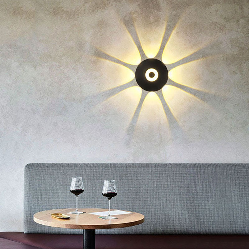 Zeitgenössische skandinavische Aluminium runde Shade LED Wandleuchte Lampe für Außenpatio | Brehn
