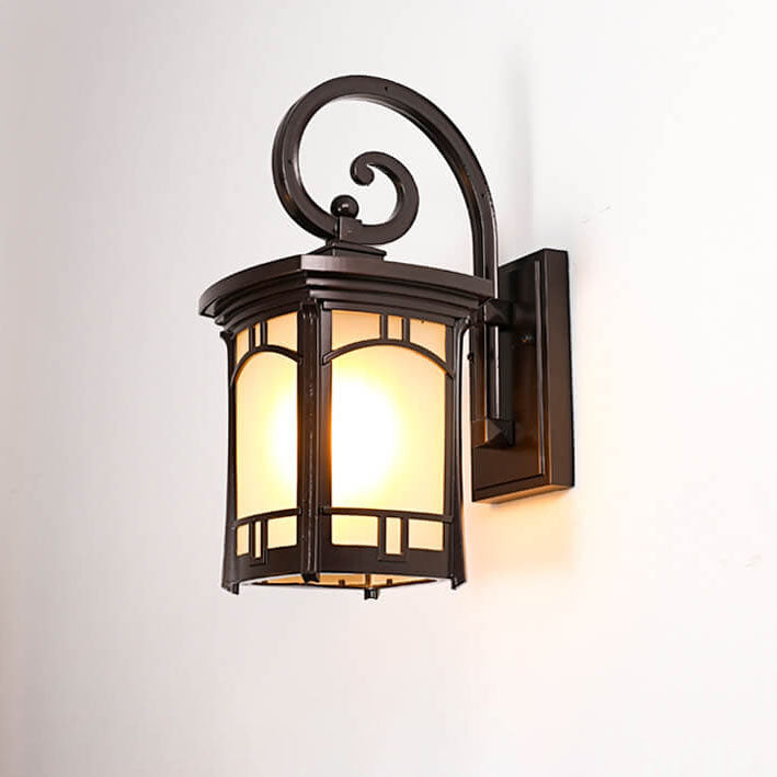 Moderne quadratische Aluminium-Glas-carved 1-Licht Außen wasserdichte Wandlampe | Brehn