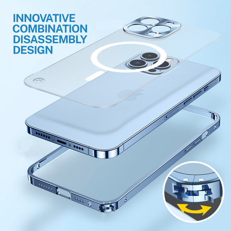 Magnetische Ladehülle mit Metallrahmen für iPhone