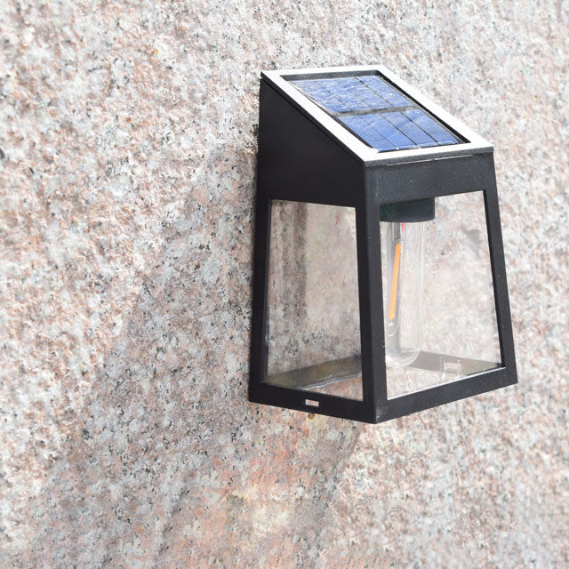 Moderne quadratische Kunststoff-Solar-LED-Außen-Wasserdichte Gartenlandschaft-Wandlampe | Brehn
