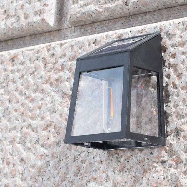 Moderne quadratische Kunststoff-Solar-LED-Außen-Wasserdichte Gartenlandschaft-Wandlampe | Brehn