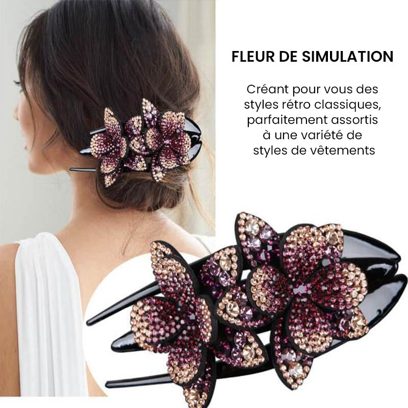 Doppelte Blüten-Strass-Haarnadel | Brehn