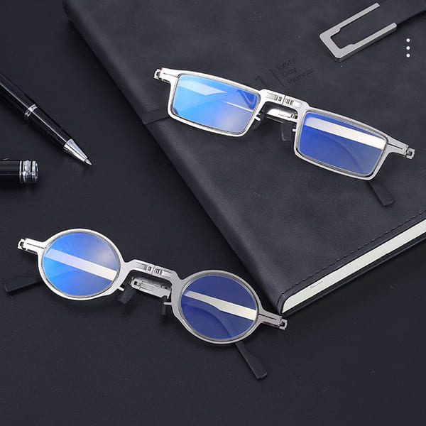Blaulichtfilternde, schraubenlose, faltbare Lesebrille