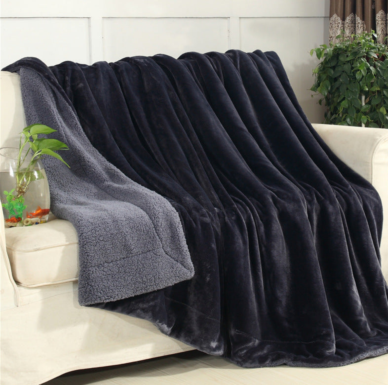 Doppellagige Lammfleece-Wohndecke, extra warm