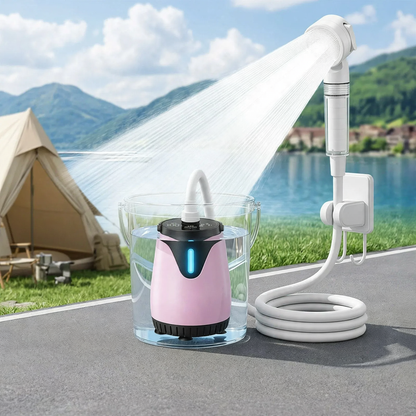 Elektrische tragbare Duschanlage mit Pumpe