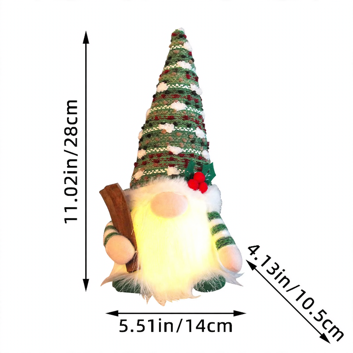 Leuchtende Weihnachts-Wichtelfigur mit Pailletten