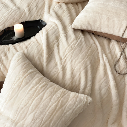Luxuriöses Milchfaser-Fleece Bettwäsche-Set, einfarbig