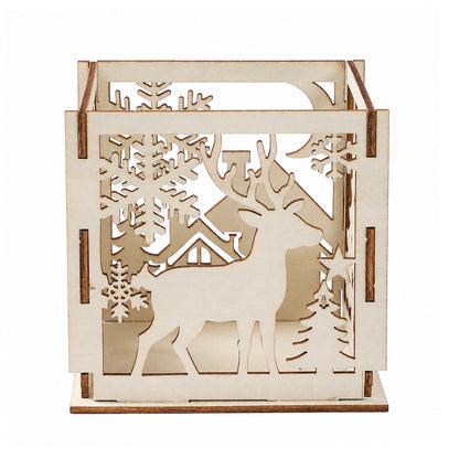 Weihnachtliche Holz-Lampenschirm-Dekoration
