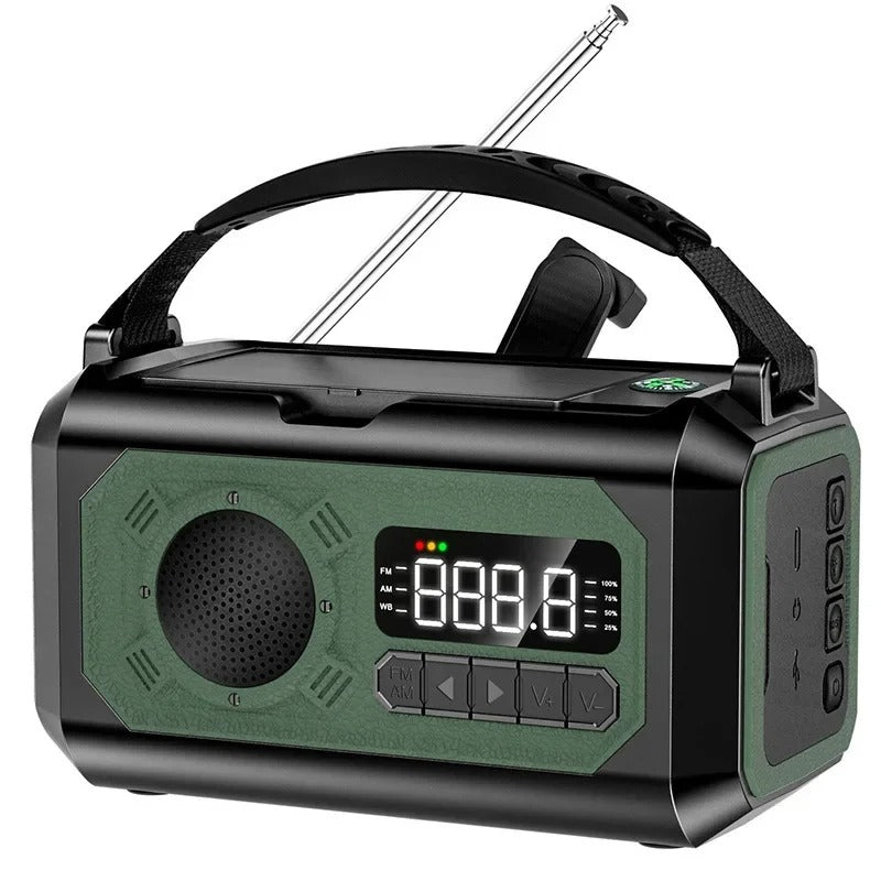 StormGuard Wetterradio – 12000mAh Notfunkradio mit Powerbank, Dual-Solarpanel und NOAA | Brehn