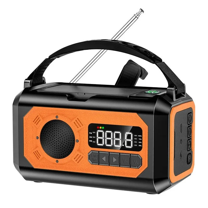 StormGuard Wetterradio – 12000mAh Notfunkradio mit Powerbank, Dual-Solarpanel und NOAA | Brehn
