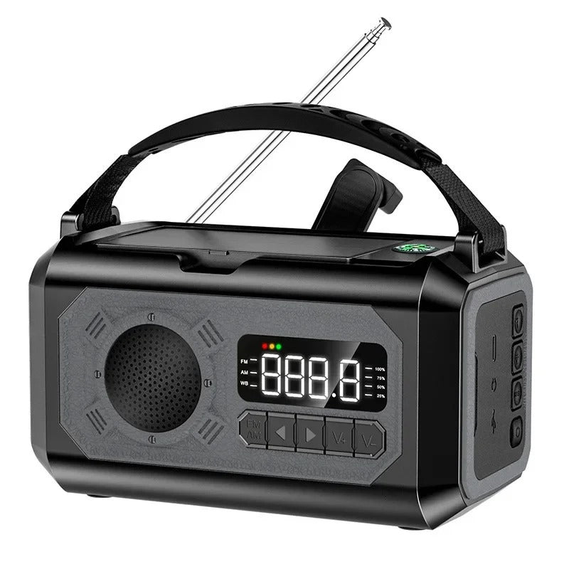 StormGuard Wetterradio – 12000mAh Notfunkradio mit Powerbank, Dual-Solarpanel und NOAA | Brehn