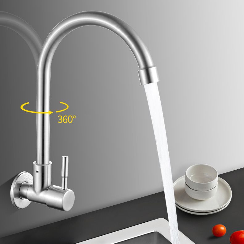 Moderner Brücken Wasserhahn 304 Edelstahl Knopfgriff Schwenkauslauf Wandmontierter Wasserhahn