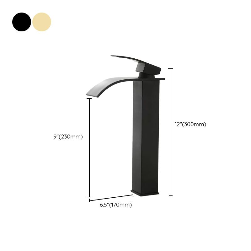 Brehn | Moderner Wasserfallauslauf Waschbeckenarmatur mit LED Messing Waschbeckenarmatur