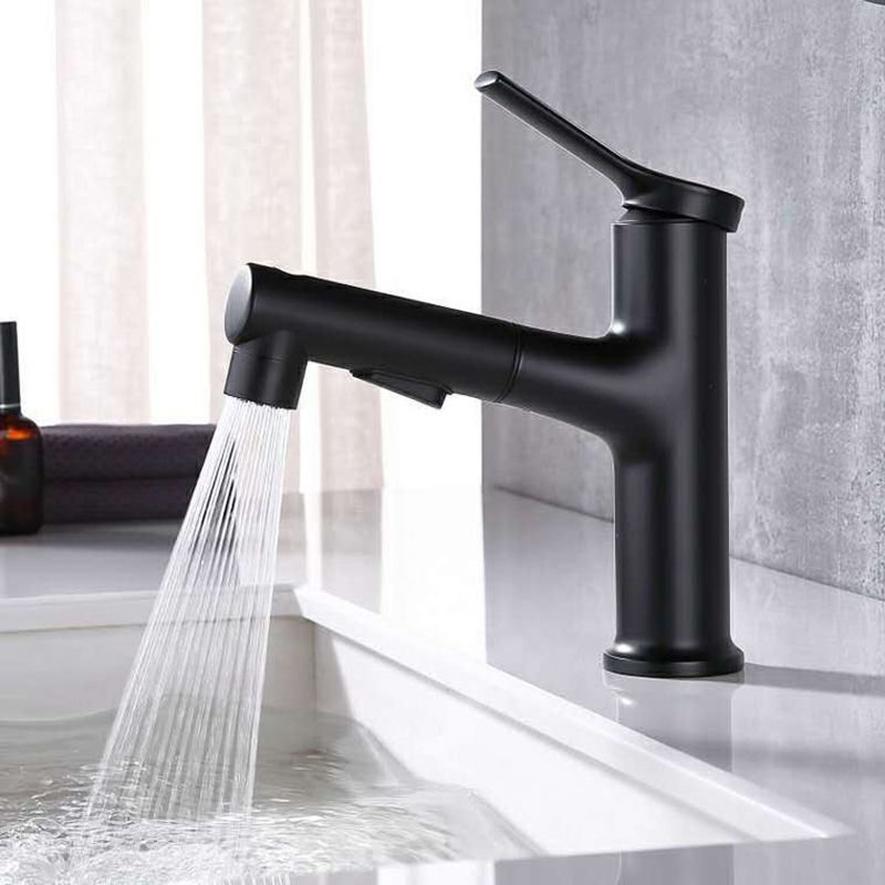 Zeitgenössischer Waschbecken Wasserhahn Plian Niedriger Bogen Drei-Loch Badewasserhahn