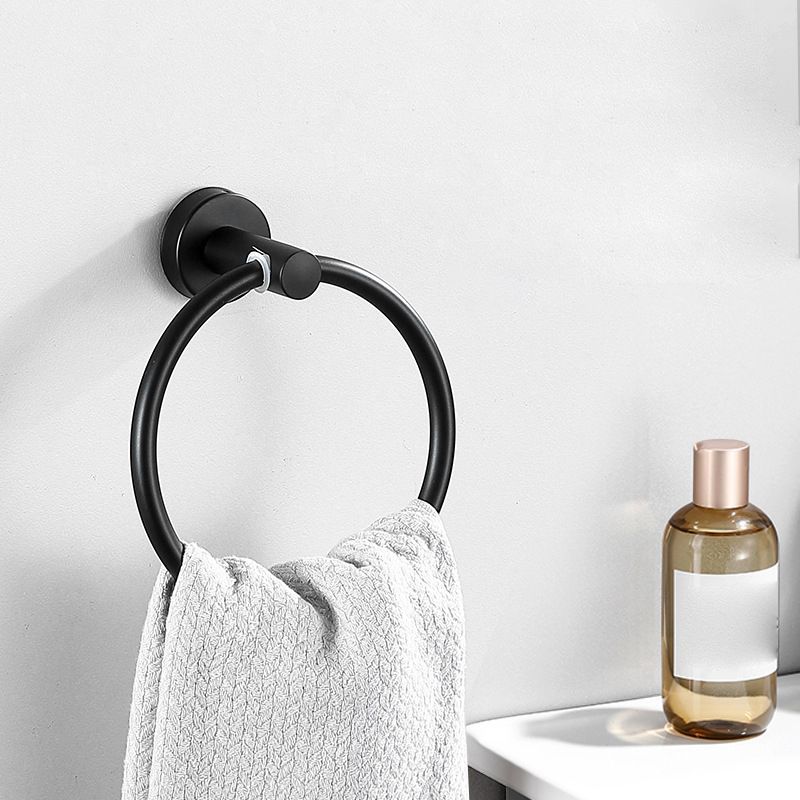 Modernes Badzubehör Set aus gebürstetem Edelstahl verchromt Handtuchstange/Ring & Bademantelhaken