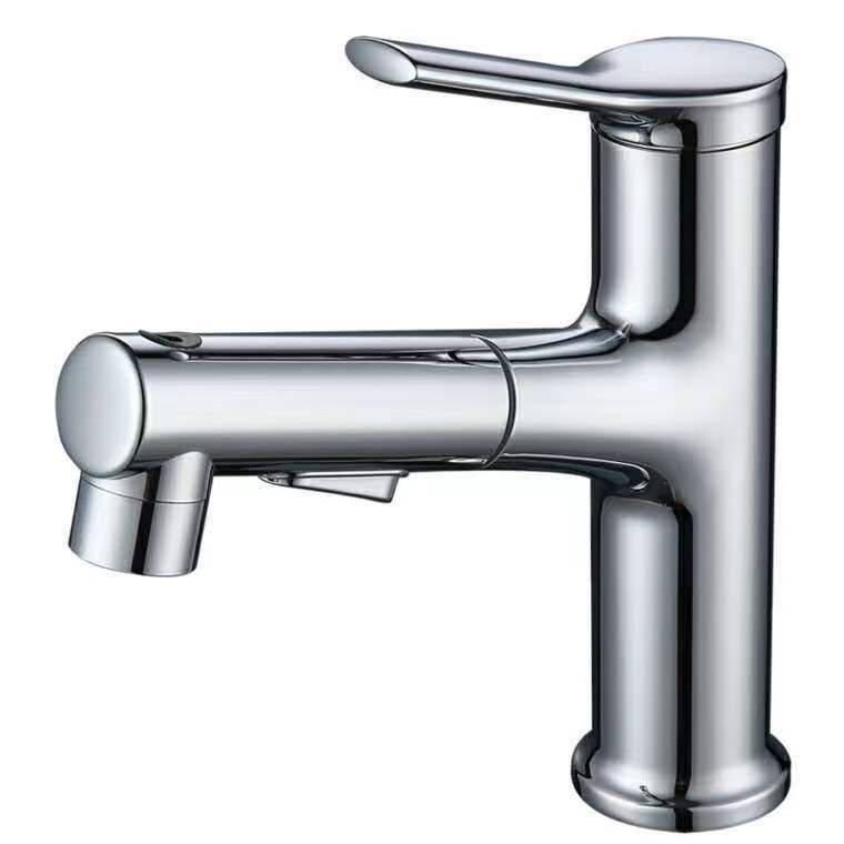 Zeitgenössischer Waschbecken Wasserhahn Plian Niedriger Bogen Drei-Loch Badewasserhahn