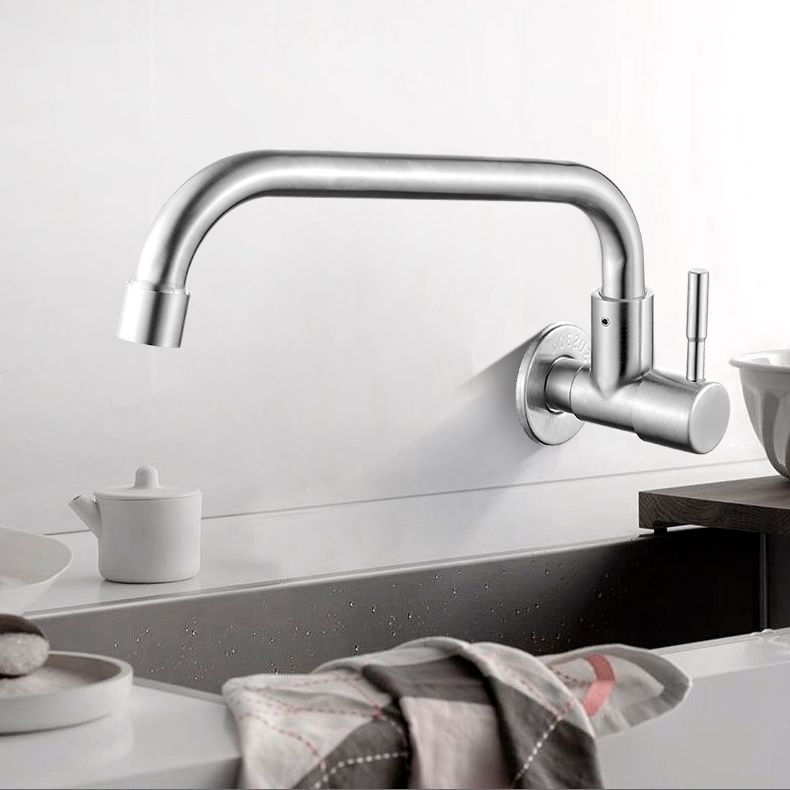 Moderner Brücken Wasserhahn 304 Edelstahl Knopfgriff Schwenkauslauf Wandmontierter Wasserhahn