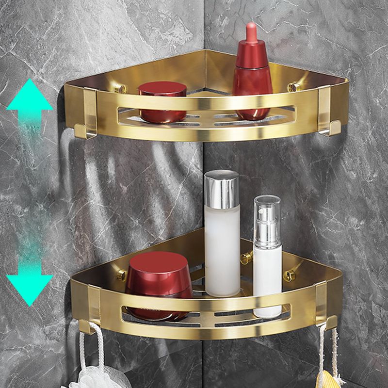 Brehn | Modern Gold/Silver 3-teiliges Badezimmer-Zubehörset, Bade-Regal
