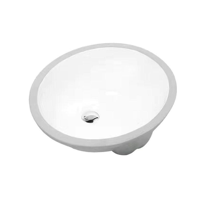 Modern Unterbauwaschbecken Oval Porzellan mit Pop-Up Abfluss