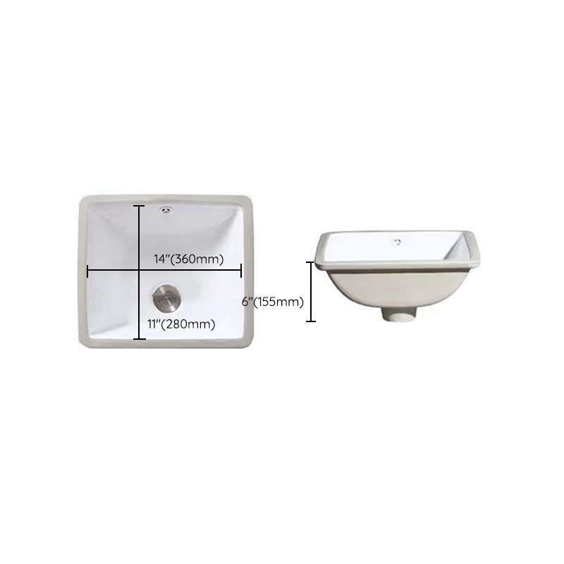 Modern Unterbauwaschbecken Oval Porzellan mit Pop-Up Abfluss