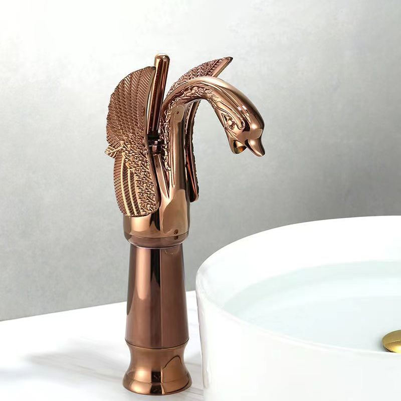 Vollmessing Badezimmer-Armatur Waschbecken Wasserhahn heiß und kalt einhebel Waschbeckenarmatur