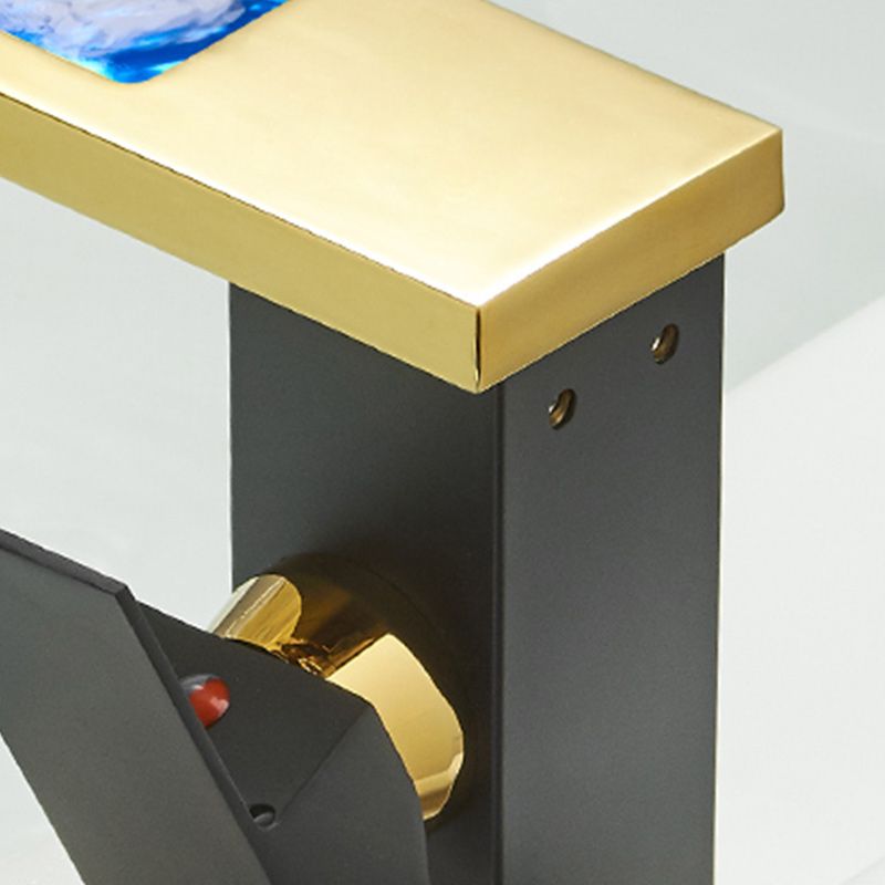 Brehn | Moderner Wasserfallauslauf Waschbeckenarmatur mit LED Messing Waschbeckenarmatur