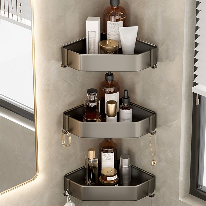 Zeitgenössisches Aluminium Badezimmer Zubehör Set Graue Badablage