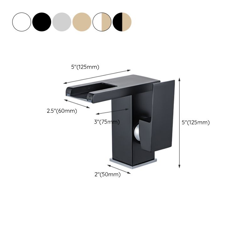 Wasserfall-Basin-Mischer-Armatur quadratischer Hebelgriff mit LED-Dreifarbbeleuchtung