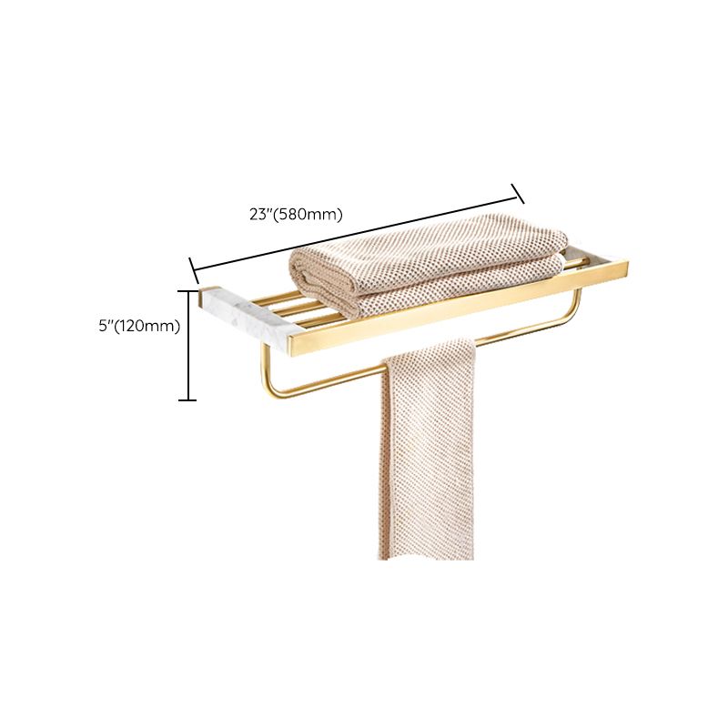 Gebürstetes Messing Badezimmer Zubehör Set Metall & Marmor Badezimmer Hardware Set mit Badewannenregal