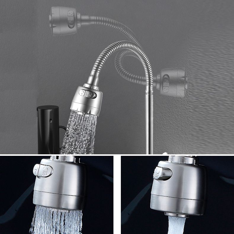 Moderner Brücken Wasserhahn 304 Edelstahl Knopfgriff Schwenkauslauf Wandmontierter Wasserhahn