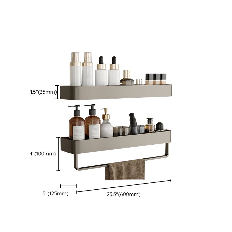 Zeitgenössisches Aluminium Badezimmer Zubehör Set Graue Badablage