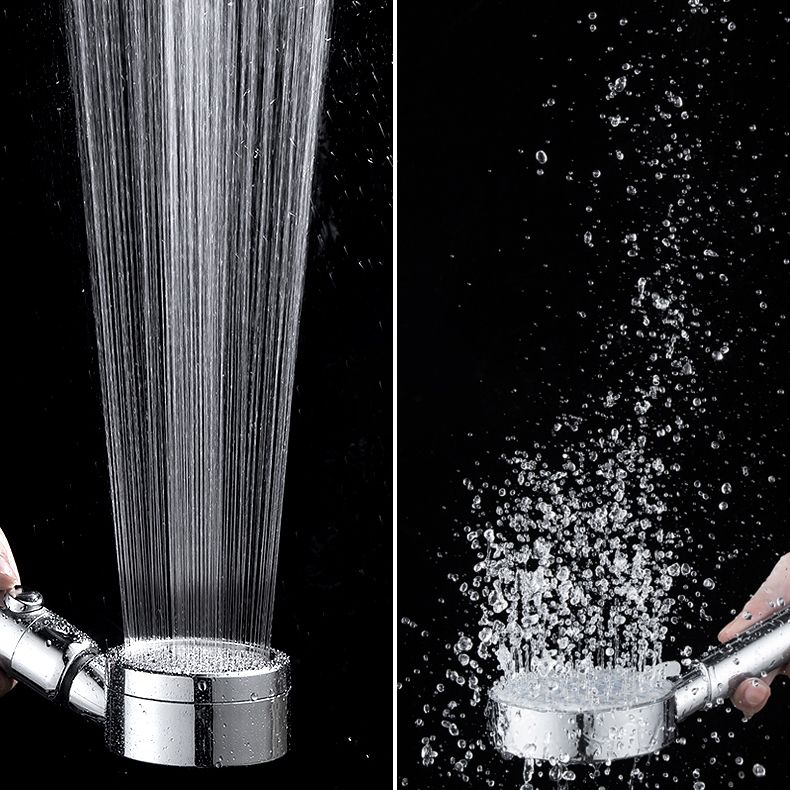 Zeitgenössischer Handheld-Duschkopf Rund 3 Einstellungs Sprühkopf in Silber