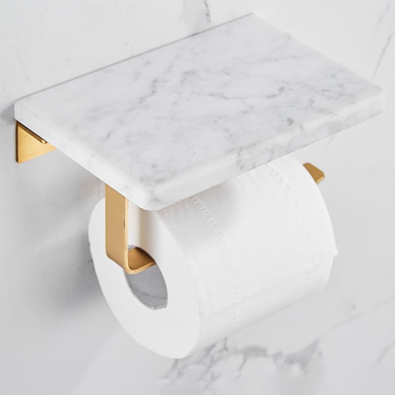 Gebürstetes Messing Badezimmer Zubehör Set Metall & Marmor Badezimmer Hardware Set mit Badewannenregal