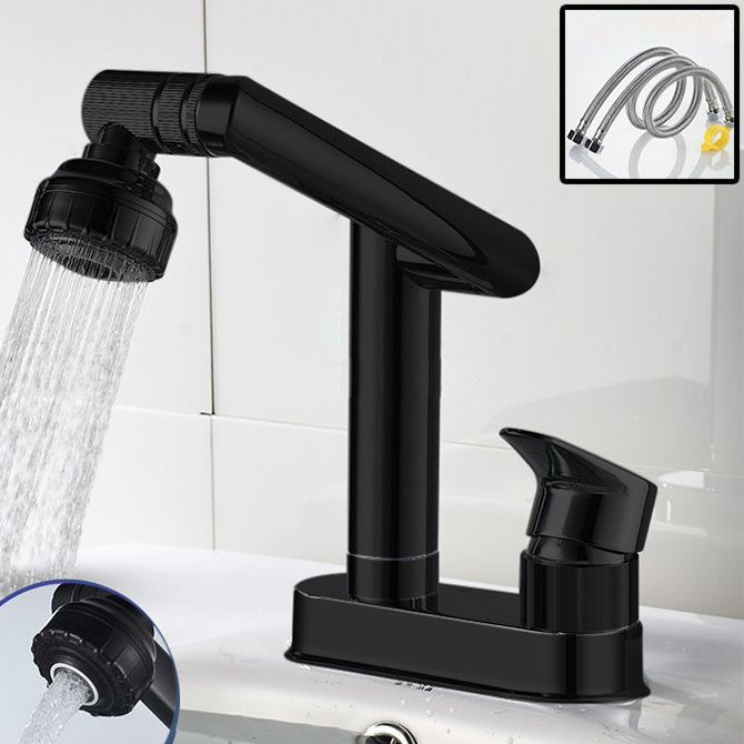 Moderner Stil Spülbecken Wasserhahn Kupfergriff Niedriger Bogen Ausziehbarer Spülbecken Wasserhahn