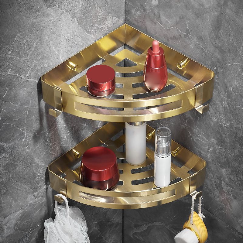 Brehn | Modern Gold/Silver 3-teiliges Badezimmer-Zubehörset, Bade-Regal
